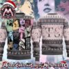 Taylor Swift The Life Of A Showgirl Teal Knitted Pattern TS Logo Gift For Fan Knitted Ugly Christmas Sweater