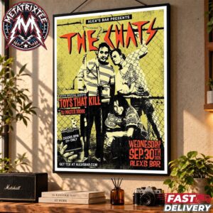 The Chats Alex’s Bar 2026 Show Poster Tonight On Wednesday September 30th With Special Toys That Kill And DJ Master Droog Gallery-Style Poster Canvas