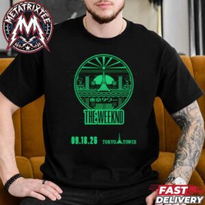 The Weeknd Tokyo Tower Lights Up Green For September 18 2026 Short Black T-Shirt