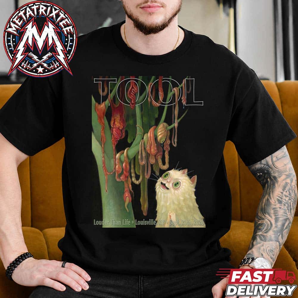 Tool Band x Louder Than Life Festival 2026 Event Poster Art By Alex Kuno For Louisville KY On September 20th 2026 Short Black T-Shirt Tool Band x Louder Than Life Festival 2026 Event Poster Art By Alex Kuno For Louisville KY On September 20th 2026 Short Black T-Shirt
