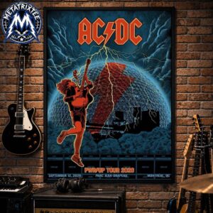 Tour Poster For ACDC PWR UP Tour 2026 On September 12 2026 At Parc Jean Drapeau In Montreal QC Premium Poster Canvas
