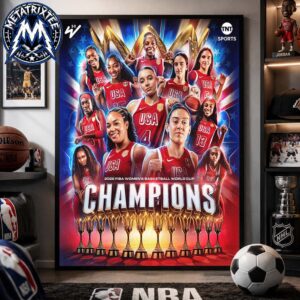 USA Womens Basketball National Team 5th Straight And 12th Of All-Time Champions Of The 2026 FIBA ​​Womens Basketball World Cup Gallery-Style Poster Canvas