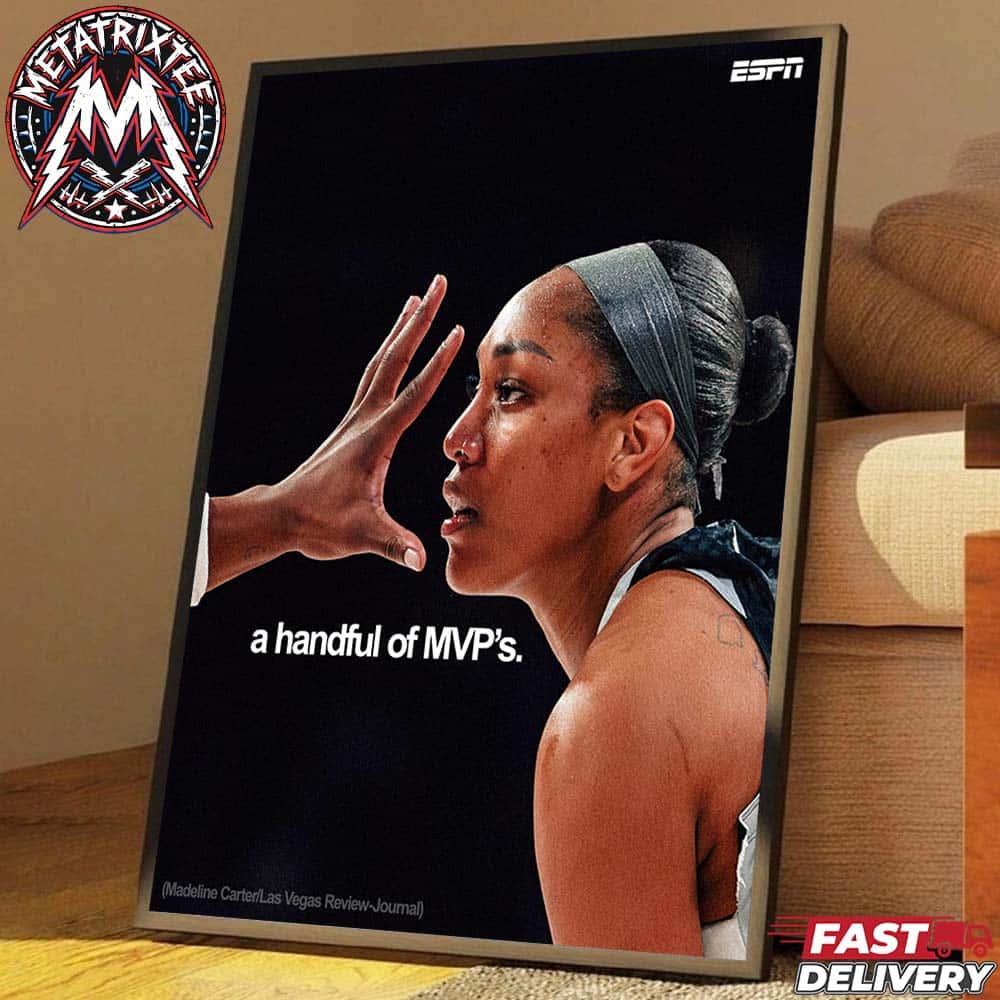 A Handful Of MVP’s A’ja Wilson Las Vegas Aces Wins Record Fifth WNBA MVP Award High-Quality Poster Canvas A Handful Of MVP’s A’ja Wilson Las Vegas Aces Wins Record Fifth WNBA MVP Award High-Quality Poster Canvas