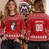 Philadelphia Eagles NFL Team Mascot Head And Stadium Bowl XMAS Collectors Edition Ugly Christmas Sweater