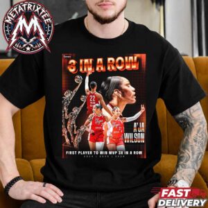 A’ja Wilson First Player To Win MVP 3X In A Row 2026 Becoming The First Player In League History Short Black T-Shirt
