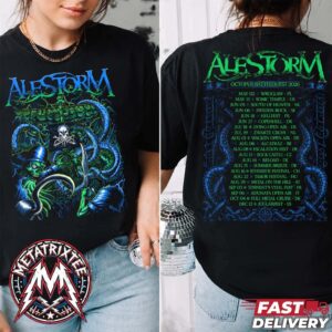 Alestorm 2026 Octopus Summer Tour Tee For Hyperion Omnitour 2026 Cities List May 2 In Wroclaw PL To December 12 In Juglarfest ES Short Black T-Shirt