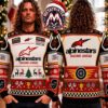 Alfa Romeo F1 Team Stake Racing Car And Reindeer Pattern Custome Name And Number 2026 Knitted Ugly Christmas Sweater