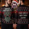 Amon Amarth Skull Santa Hat Crossed Battle Axes Merry Axe-Mess Graphic Knitted Ugly Christmas Sweater