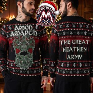 Amon Amarth The Great Heathen Army Viking Knot Graphic Gift For Fan Knitted Ugly Christmas Sweater