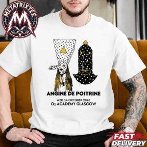 Angine de Poitrine Glasgow 2026 Concert Poster For Wednesday October 14th 2026 At O2 Academy Glasgow In United Kingdom Short White T-Shirt