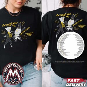 Angine de Poitrine World Tour Concerts de Musique 2027 Start In Melbourne VIC On March 4 To Saguenay QC To July 30 Two Sided Black T-Shirt