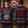 Arch Enemy Doomsday Machine Skull Pine And Mistletoe Holiday Christmas Xmas Ugly Christmas Sweater Arch Enemy Doomsday Machine Skull Pine And Mistletoe Holiday Christmas Xmas Ugly Christmas Sweater