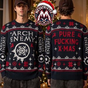 Arch Enemy Band Snowflake Logo And Pure Fucking X-Mas Pattern XMAS Collectors Edition Ugly Christmas Sweater