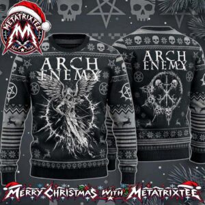 Arch Enemy Metalcore Band Angelic Reaper Skull Pentagram Ugly Christmas Sweater Gift For Holiday 2026