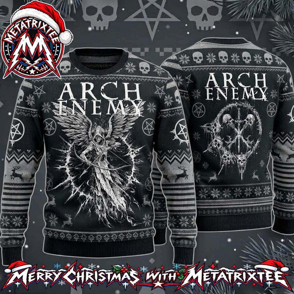 Arch Enemy Metalcore Band Angelic Reaper Skull Pentagram Ugly Christmas Sweater Gift For Holiday 2026