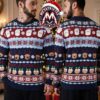 Aston Villa FC Premier League Crest Lion Christmas Gnomes Pattern Claret And Blue 2026 Knitted Ugly Christmas Sweater