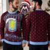 Aston Villa FC Santa Claus Reindeer Christmas Pudding Snowflake Knitted Premier League 2026 Holiday Ugly Christmas Sweater