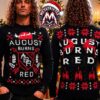 August Burns Red Happy Holidays Sharp Death Metal Logo Flames Snowflakes Chains Pattern Ugly Christmas Sweater