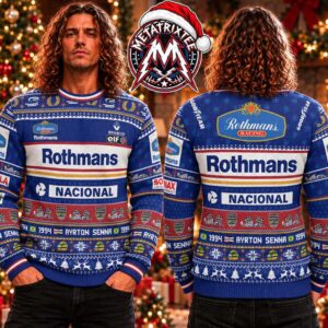 Ayrton Senna Rothmans Williams F1 Racing 1994 Christmas Theme Personalized Christmas 2026 Holiday Ugly Christmas Sweater