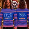 Dainese Motorcycle Racing Helmet And Checkered Flag Snowflake Pattern 2026 Knitted Ugly Christmas Sweater