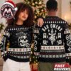 Bad Omens Anime Style Band Members Portrait With Occult Symbols And Crimson Nordic Pattern Holiday Christmas Xmas Ugly Christmas Sweater Bad Omens Anime Style Band Members Portrait With Occult Symbols And Crimson Nordic Pattern Holiday Christmas Xmas Ugly Christmas Sweater