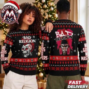 Bad Religion Punk Skull Gorilla No Gods No Masters Personalized Christmas 2026 Holiday Ugly Christmas Sweater