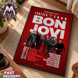 Bon Jovi Forever Tour Worldwide In 2027 Dates List For March 4 In Melbourne To August 4 In Toronto Gallery-Style Poster Canvas