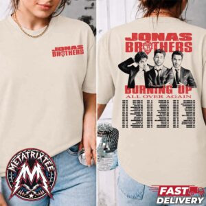 Burning Up Tour Tee 2026 For Jonas Brothers The Burning Up Tour All Over Again Tour Two Sided Print T-Shirt