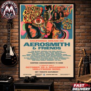 California Dream On Aerosmith And Friends Two Night Poster For the Hollywood Bowl On October 29th And November 1st 2026 High-Quality Poster Canvas