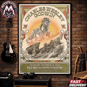 Charles Wesley Godwin Morrison Gig Poster For Red Rocks Amphitheatre In Colorado On Thursday October 15th 2026 Premium Poster Canvas