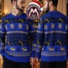 Chelsea Football Club Royal Blue Ugly Christmas Winter Snowflakes And Trees Pattern Holiday Christmas Xmas Ugly Christmas Sweater