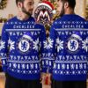 Chelsea Football Club CFC Yellow Lion Royal Blue Vintage Holiday Patterns Reindeer 2026 Knitted Ugly Christmas Sweater