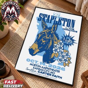 Chris Stapleton Kansas City Night One Concert Poster By D Norsen For October 14 2026 At Morton Amphitheater In MO Gallery-Style Poster Canvas