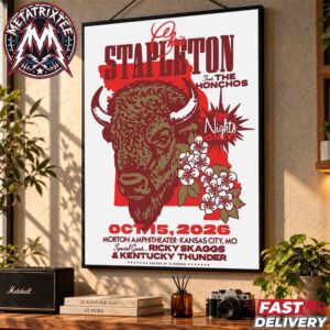Chris Stapleton Kansas City Night Two Show Poster By D Norsen For October 15 2026 At Morton Amphitheater In MO Premium Poster Canvas