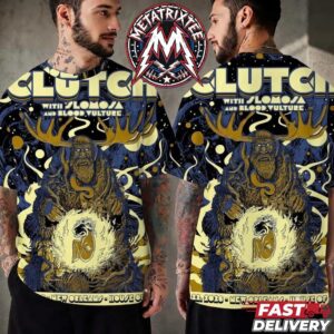 Clutch Band With Slomosa and Blood Vulture Live at House of Blues 2026 Concert Poster For New Orleans On October 22 2026 All Over Print T-Shirt