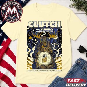 Clutch Band With Slomosa and Blood Vulture Live at House of Blues 2026 Concert Poster For New Orleans On October 22 2026 Unisex T-Shirt