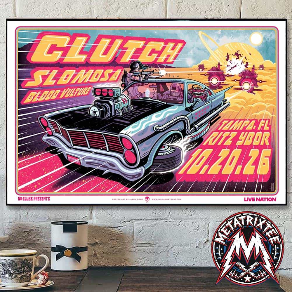 Clutch Live at The Ritz Ybor 2026 Concert Poster with Slomosa and Blood Vulture In Tampa FL On October 20 2026 Premium Poster Canvas Clutch Live at The Ritz Ybor 2026 Concert Poster with Slomosa and Blood Vulture In Tampa FL On October 20 2026 Premium Poster Canvas