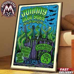 Concert Charleston South Carolina Johnny Blue Skies Show Poster At Credit One Stadium Mutiny for the Masses 2026 Tour On Friday October 23 Poster Canvas