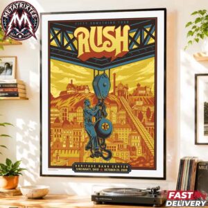 Concert Cincinnati Ohio Rush Tonight Poster For Fifty Something Tour At Heritage Bank Center On October 23 2026 Gallery-Style Poster Canvas