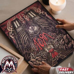 Concert Paris France Korn Band Tonight Poster At Accor Arena Euro Tour 2026 On October 23 Gallery-Style Poster Canvas