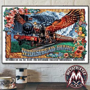 Concert Poster Widespread Panic At Riverside Theater Milwaukee WI For Three Night October 23 24 25 2026 by JT Lucchesi Premium Poster Canvas