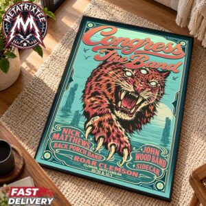 Congress The Band Clemson 2026 Two Night Poster For October 31 And November 1 At ROAR Clemson In South Carolina Gallery-Style Poster Canvas