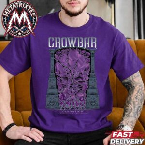 Crowbar Band x Damnation Festival 2026 Show Purple Poster For November 7 And 8 At BEC Arena In Manchester UK Short Purple T-Shirt
