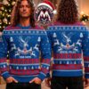 Chelsea Football Club Royal Blue Ugly Christmas Winter Snowflakes And Trees Pattern Holiday Christmas Xmas Ugly Christmas Sweater