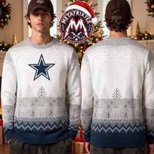Dallas Cowboys Football Team Star Logo Reindeer Snowflake Fair Isle Pattern Holiday Christmas Xmas Ugly Christmas Sweater
