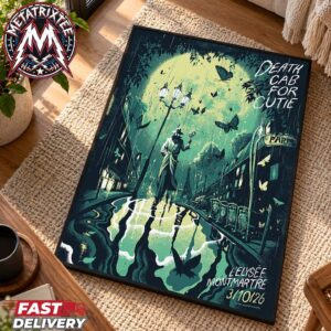 Death Cab for Cutie Tonight Poster At the Elysee Montmartre In Paris France On Saturday October 3 2026 High-Quality Poster Canvas