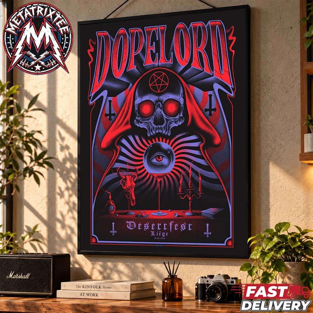 Dopelord Band x Desertfest Belgium 2026 Gig Poster For Liege On October 18th 2026 Gallery-Style Poster Canvas Dopelord Band x Desertfest Belgium 2026 Gig Poster For Liege On October 18th 2026 Gallery-Style Poster Canvas
