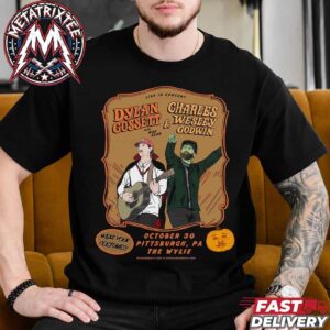 Dylan Gossett And Charles Wesley Godwin Live In Pittsburgh PA 2026 Concert Poster For Wear Your Costumes On October 30 At The Wylie Short Black T-Shirt