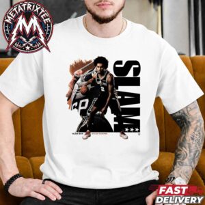Dylan Harper Silhouette Remix Heavy Tee By Team San Antonio Spurs NBA Cover SLAM 264 Magazine Short White T-Shirt