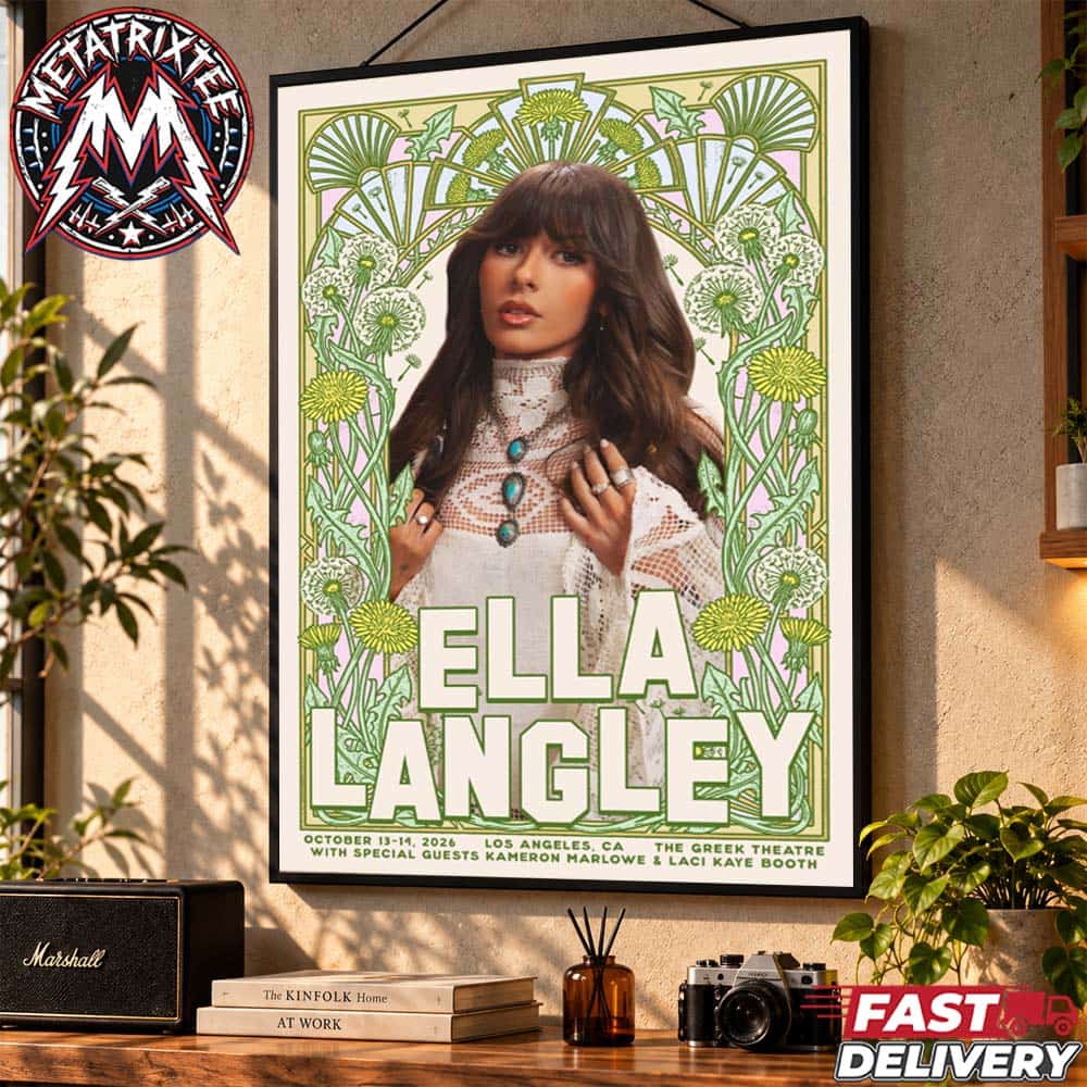 Ella Langley Los Angeles Two Night Poster For The Dandelion Tour On Tuesday October 13 And Wednesday October 14 2026 At The Greek Theatre Poster Canvas Ella Langley Los Angeles Two Night Poster For The Dandelion Tour On Tuesday October 13 And Wednesday October 14 2026 At The Greek Theatre Poster Canvas